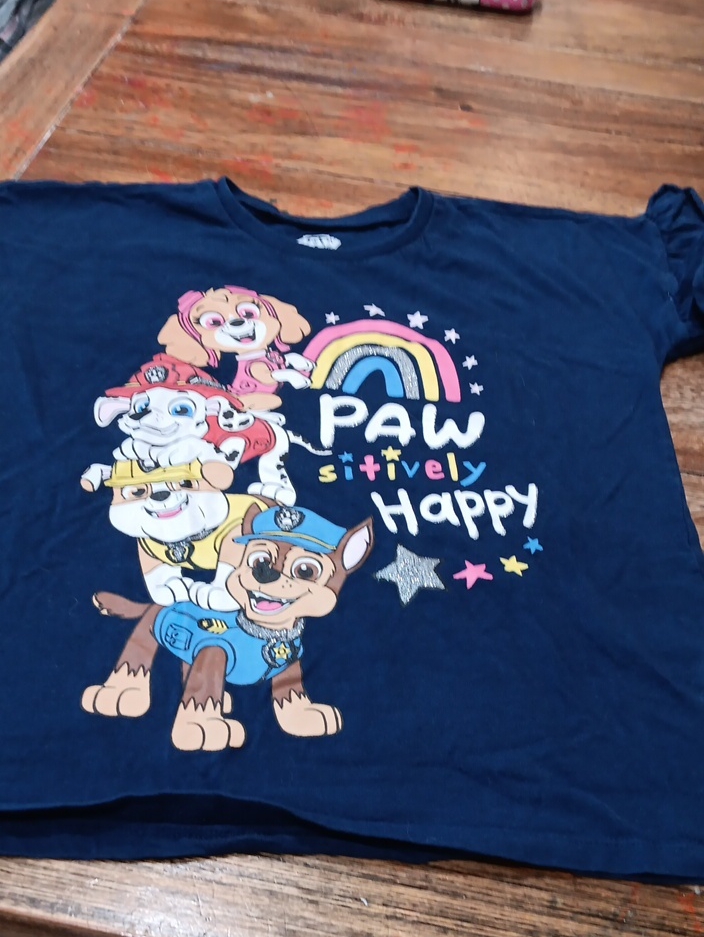 Paw Patrol Navy Tshirt With White Logo Print